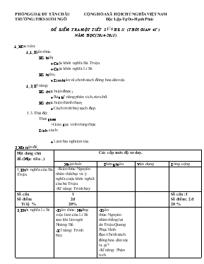 Đề kiểm tra một tiết sử 6 học kì II (thời gian 45 phút) năm học(2014-2015)